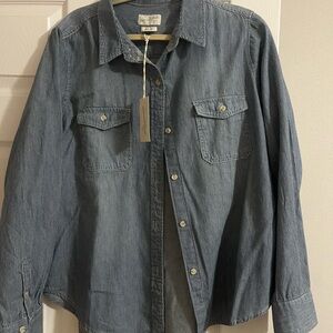 Light wash Indigo Striped Shirt